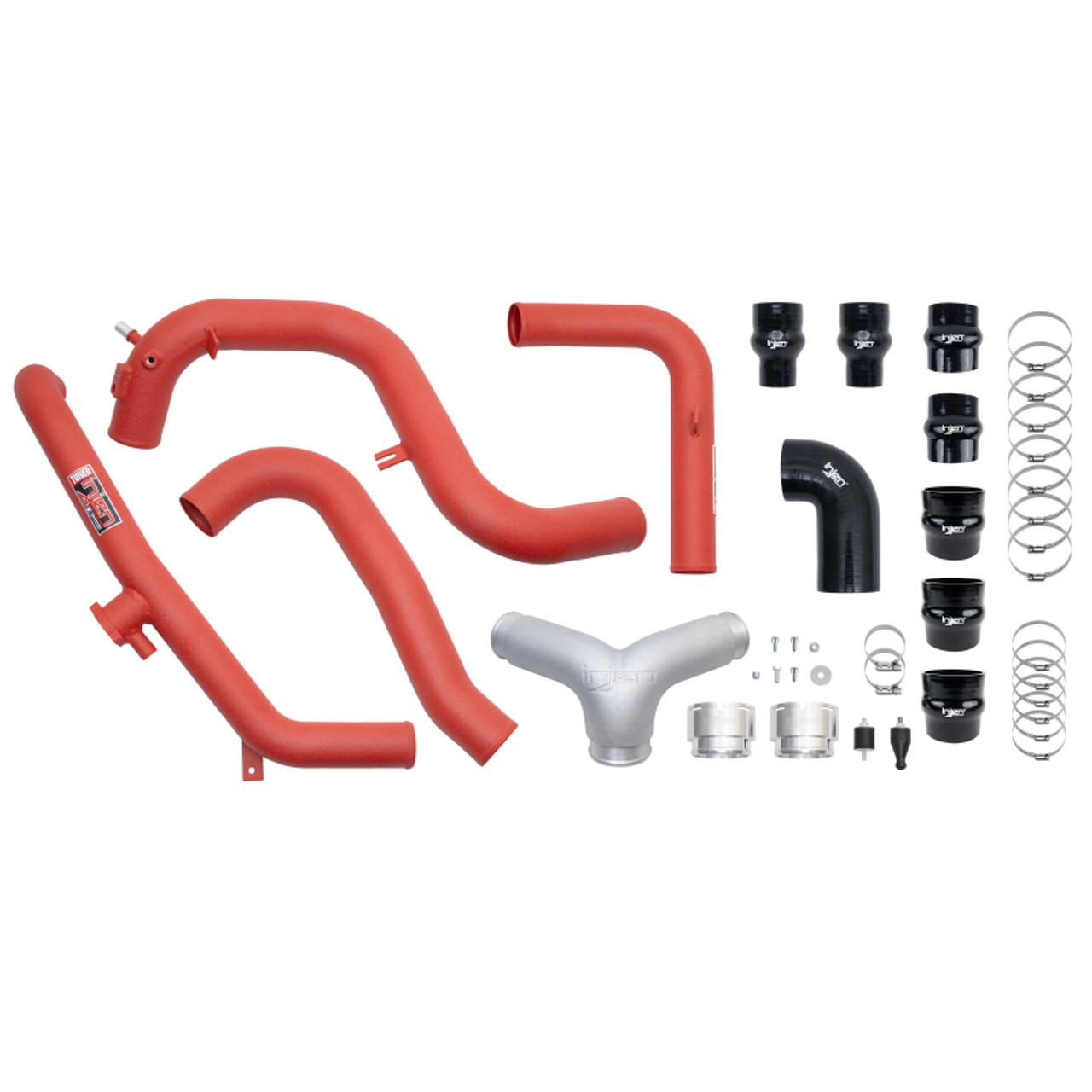 Injen 21-23 Ford Bronco 2.7L V6 (TT) EcoBoost SES Intercooler Pipes - Wrinkle Red - SES9301ICPWR