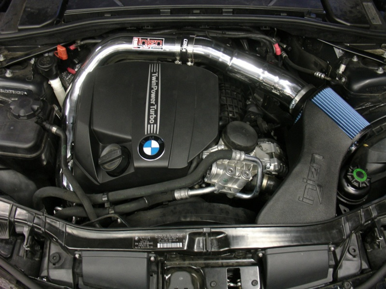 Injen 11 BMW E82 135i (N55) Turbo/E90 335i Wrinkle Black Tuned Air Intake w/ MR Tech, Air Fusion - SP1126WB