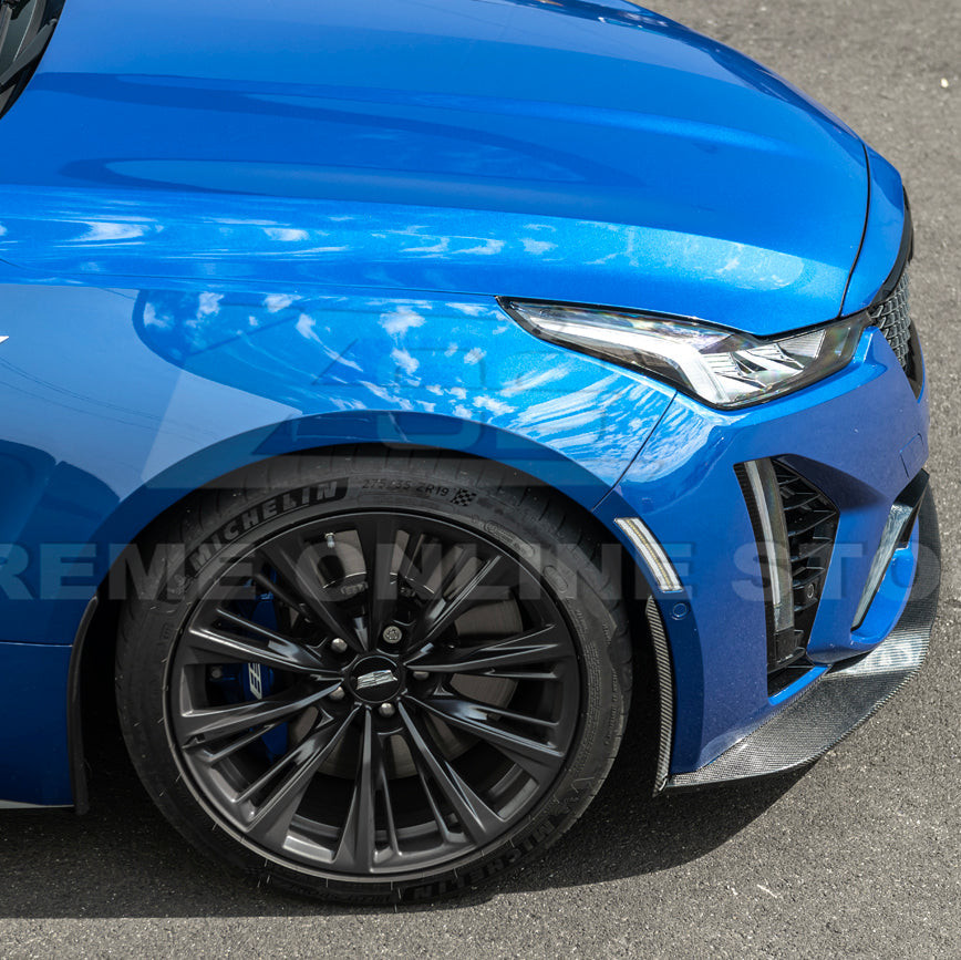 EOS Carbon Fiber Front Splitter & Wheel Arches - 22-24 Cadillac CT5-V Blackwing (FLIP-924-BKCF_SPLITTER-1206-BKCF)