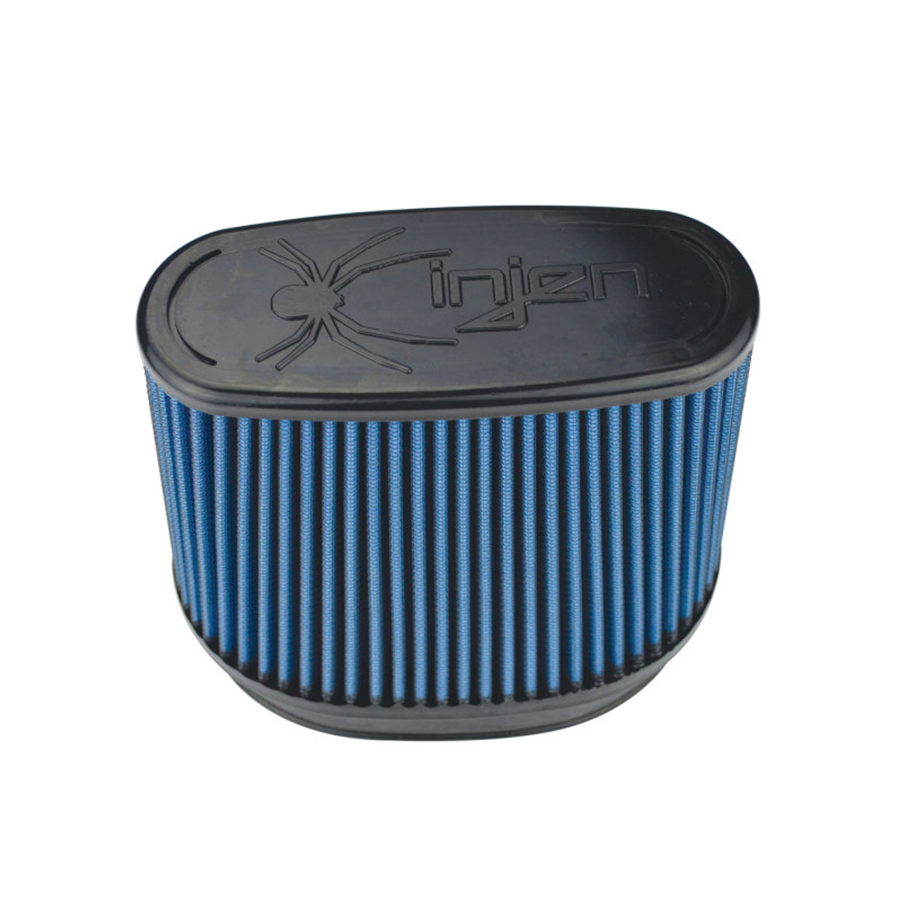 Injen NanoWeb Dry Air Filter 6.7x4.54in Oval ID / 7.7x5.7in OD / 5.55in Height / 7x2.75in Top - X-1129-BB