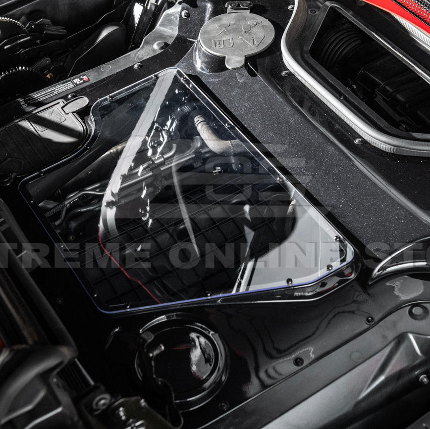 EOS Engine Bay Panel Cover HTC Exposed - Carbon Flash Metallic - C8 Corvette (EC-709-V2-FRP)