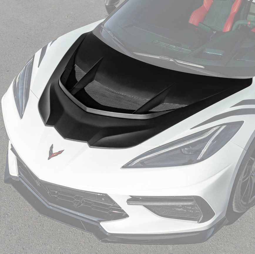 EOS ZR1 Style Fiberglass Hood - C8 Corvette Stingray / E-Ray / Z06 / ZR1 (HOOD-1004-FRP)
