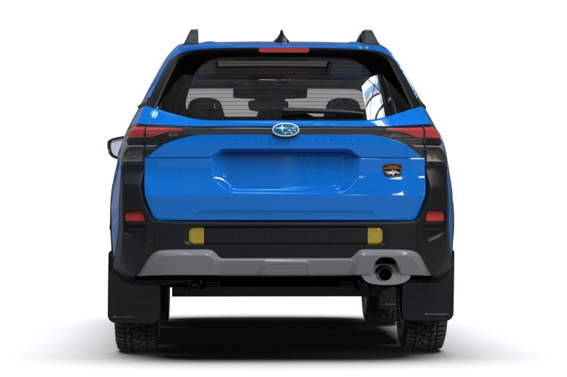Rally Armor 2026 Subaru  Forester Wilderness Black UR Mud Flap w/ Wild Orange Logo - MF152-UR-BLK-WOR User 1