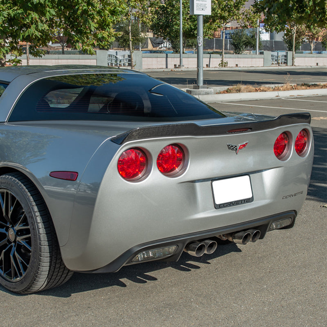 EOS ZR1 Extended Rear Spoiler Carbon Fiber - C6 Corvette Base / GS / Z06 / ZR1 (SPOILER-218-BKCF)