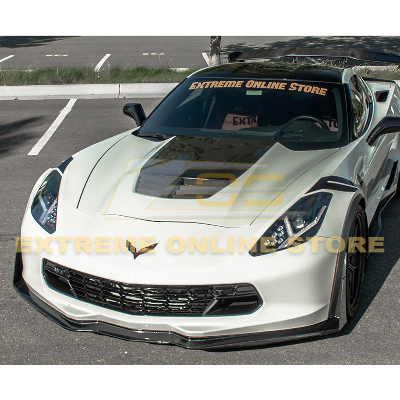 EOS Stage 3 Front Splitter w. CF Winglets - Carbon Fiber - C7 Stingray / GS / Z06