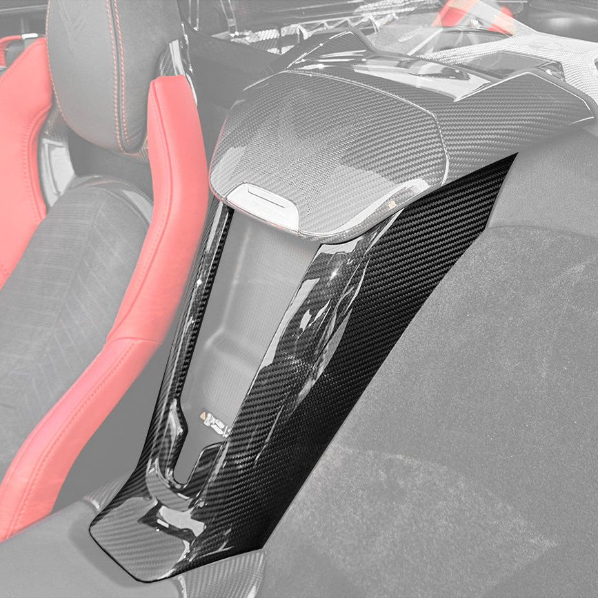EOS Waterfall Center Console - Carbon Fiber - C8 Corvette (GRILL-514-BKCF)