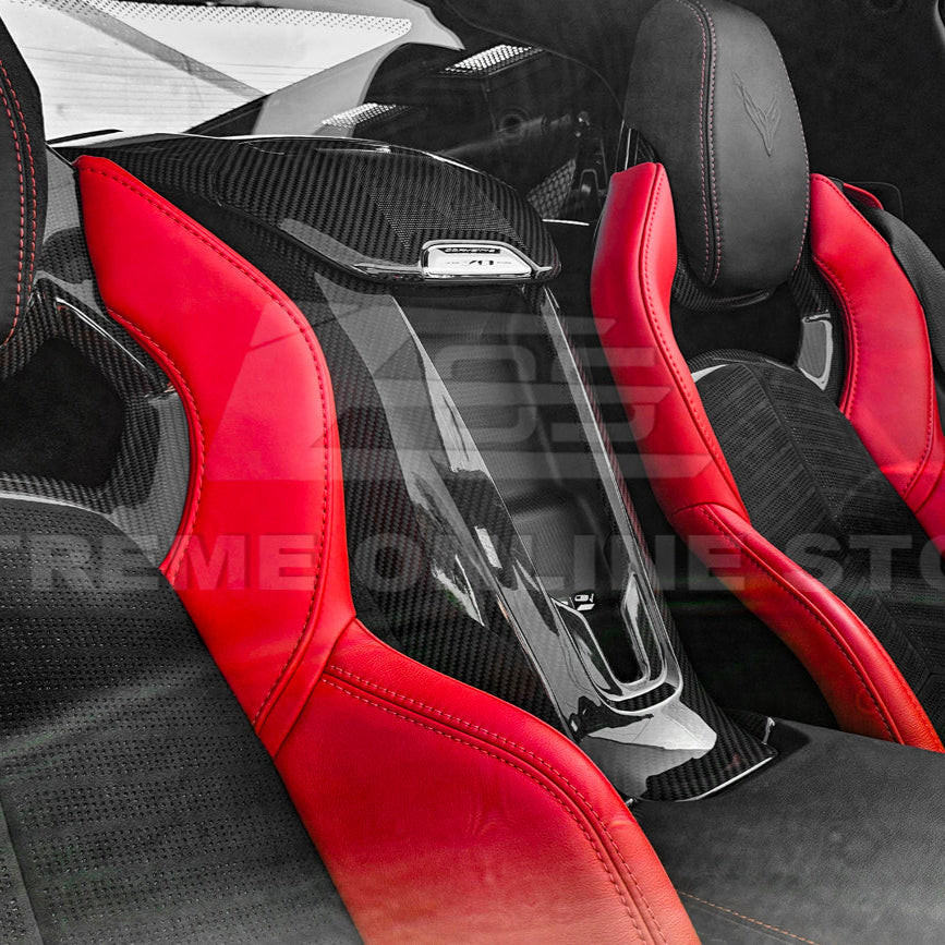 EOS Waterfall Center Console - Carbon Fiber - C8 Corvette (GRILL-514-BKCF)