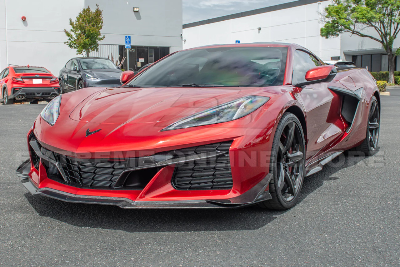 EOS Front Bumper Side Canards - Carbon Fiber - C8 Corvette Z06