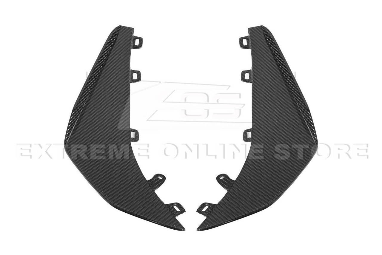 EOS Front Splitter & Carnards Z07 Package - Carbon Fiber - C8 Corvette Z06 (FLIP-527-BKCF_SPLITTER-528-BKCF)