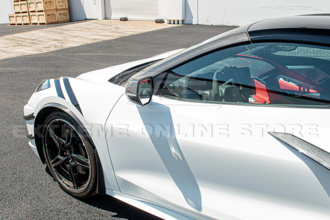 EOS A-Pillar Covers - Carbon Fiber - C8 Corvette (PILLAR-651-BKCF)