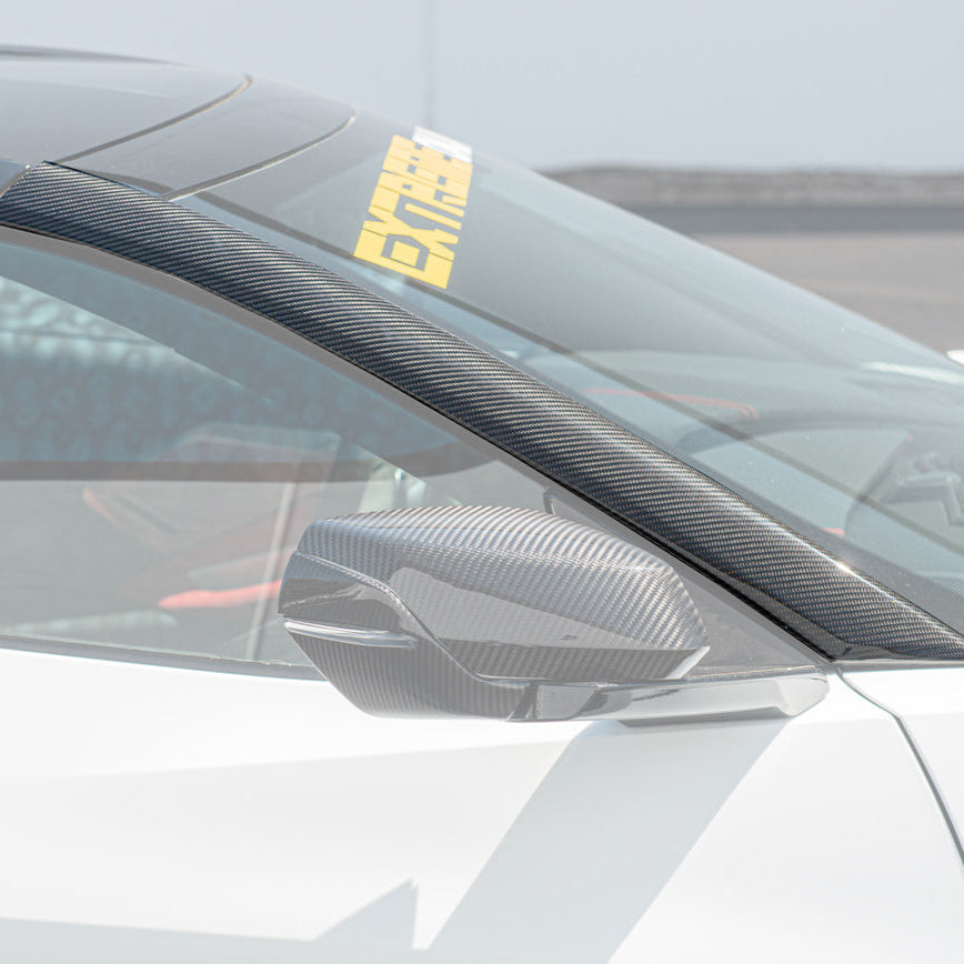 EOS A-Pillar Covers - Carbon Fiber - C8 Corvette (PILLAR-651-BKCF)