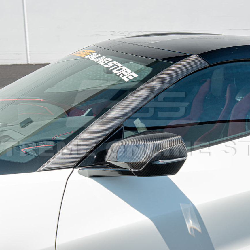 EOS A-Pillar Covers - Carbon Fiber - C8 Corvette (PILLAR-651-BKCF)