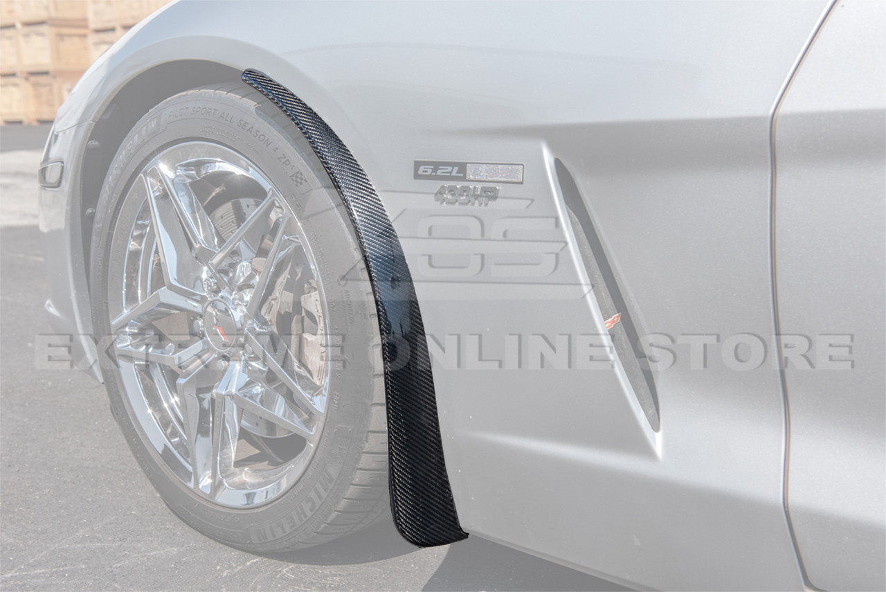 EOS Wheel Well Mud Flaps Front - Carbon Fiber - C6 Corvette