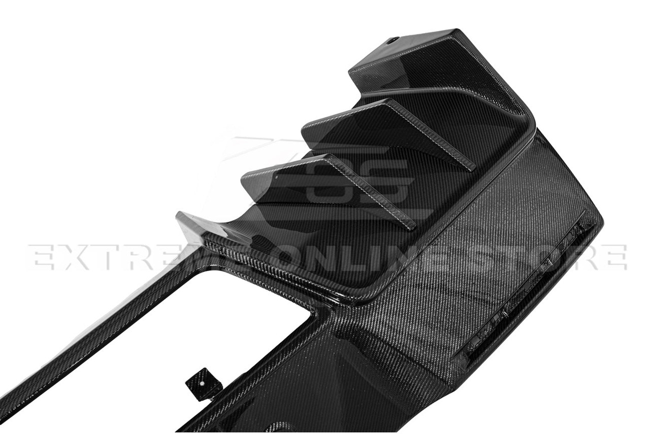 EOS Rear Bumper Diffuser w. Fins - Carbon Fiber - C7 Corvette