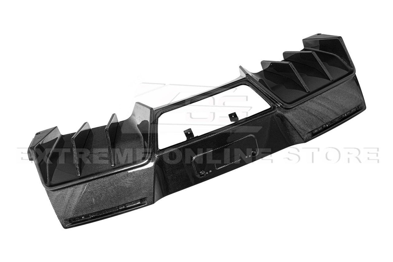 EOS Rear Bumper Diffuser w. Fins - Carbon Fiber - C7 Corvette