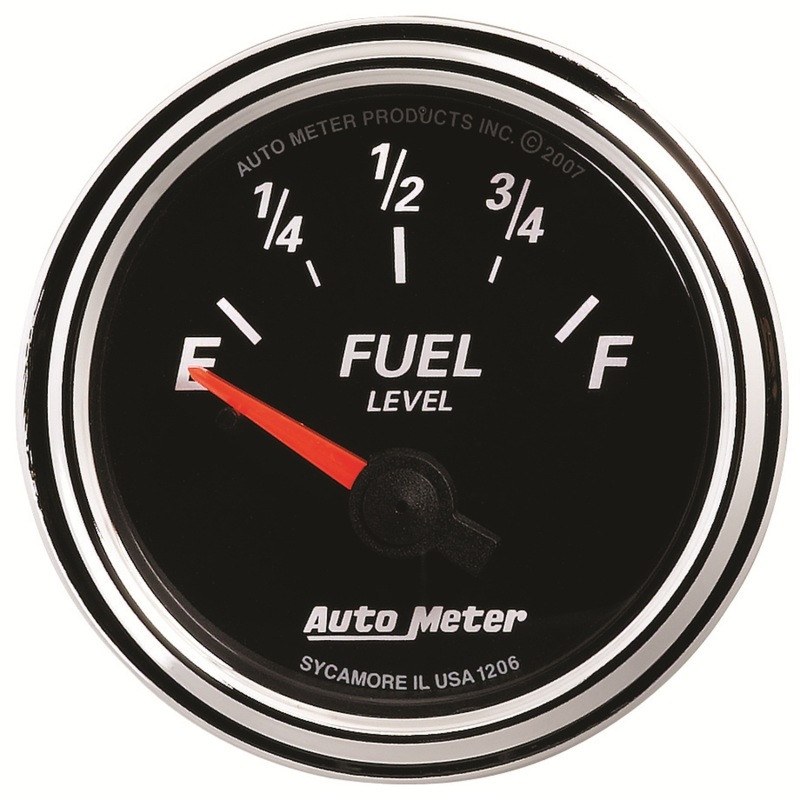 Autometer Designer Black II 52mm 240 Ohm Empty/33 Ohm Full Fuel Level Gauge - 1206