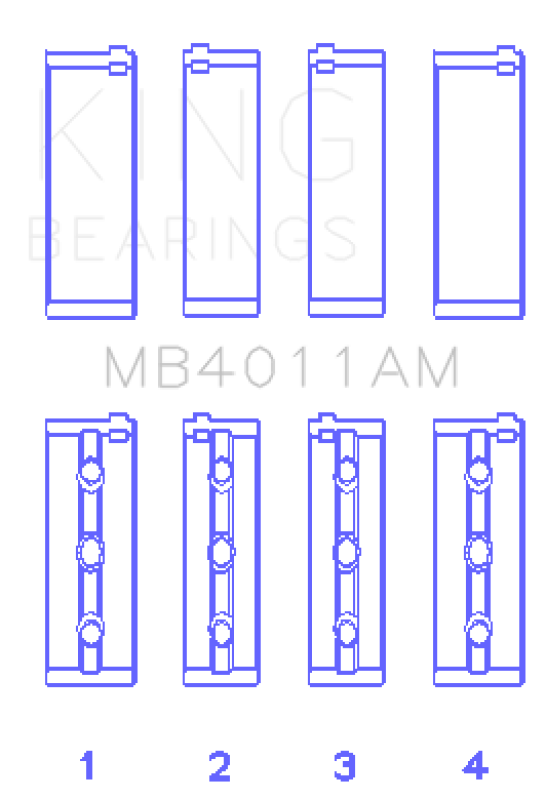 King Engine Bearings Toyota 1Mzfe (Size STD) Main Bearing Set - MB4011AM Photo - Primary