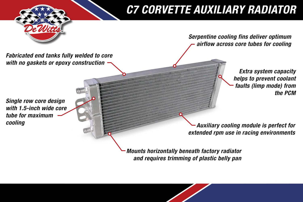 DeWitts Auxiliary Radiator - 14-19 C7 Corvette (32-C7AUX)