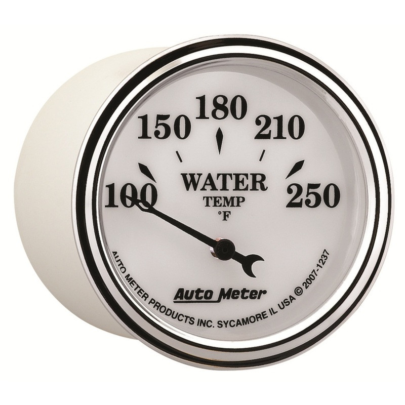 AutoMeter Gauge Water Temp 2-1/16in. 250 Deg. F Elec Old Tyme White II - 1237