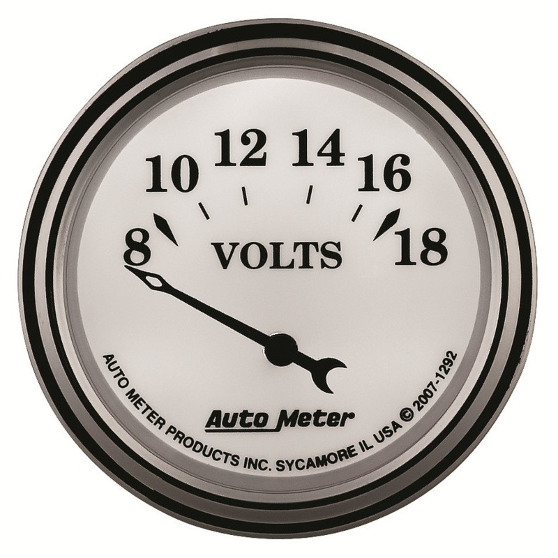 AutoMeter Gauge Voltmeter 2-1/16in. 18V Elec Old Tyme White II - 1292
