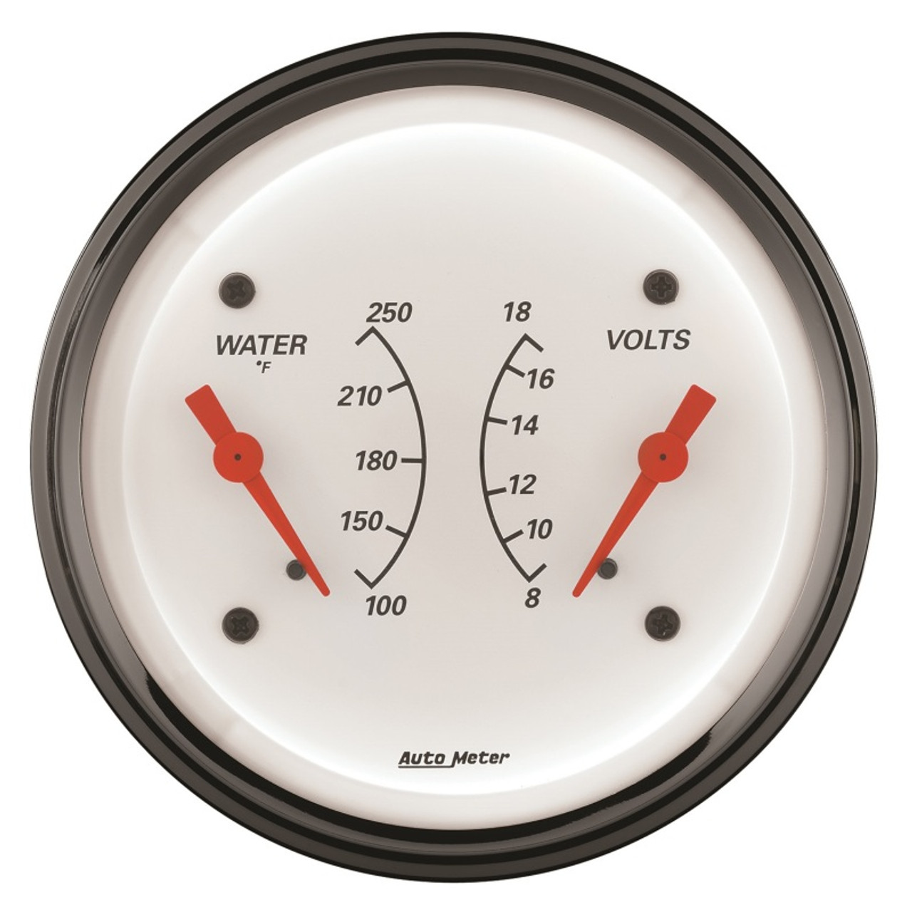 AutoMeter Gauge Dual Wtmp & Volt 3-3/8in. 250 Deg. F & 18V Elec Arctic White - 1330