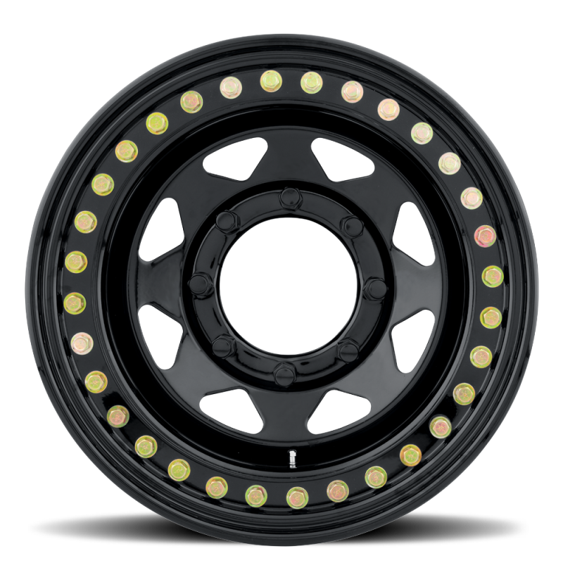 Raceline RT80 Rock 8 Spoke 15x8in / 8x165.1 BP / -19mm Offset / 130.81mm Bore - Gloss Black - RT8058080 Photo - Close Up
