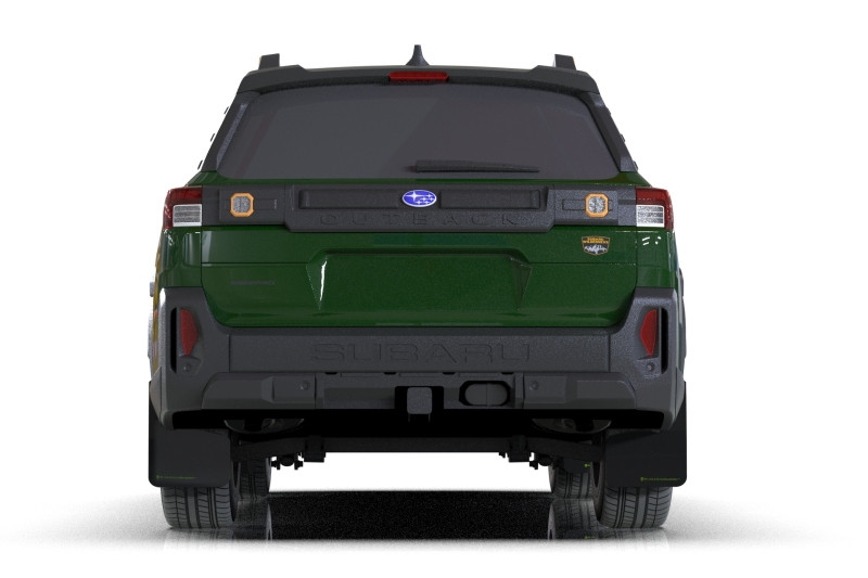 Rally Armor 2026 Subaru Outback Black UR Mud Flap w/Green Logo - MF136-UR-BLK-AGN User 1