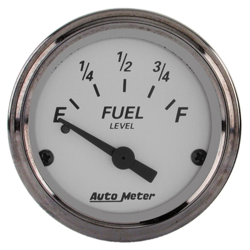 AutoMeter Gauge Fuel Level 2-1/16in. 0 Ohm(e) to 90 Ohm(f) Elec American Platinum - 1904
