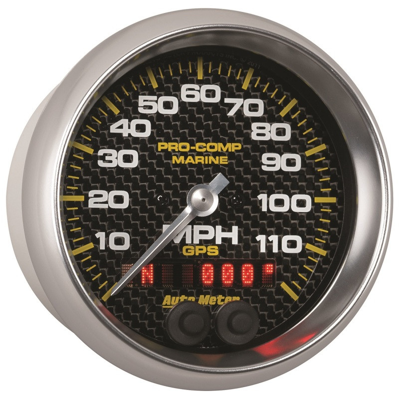 Autometer Marine Carbon Fiber Ultra-Lite 3-3/8in 120MPH GPS Speedometer Gauge - 200637-40