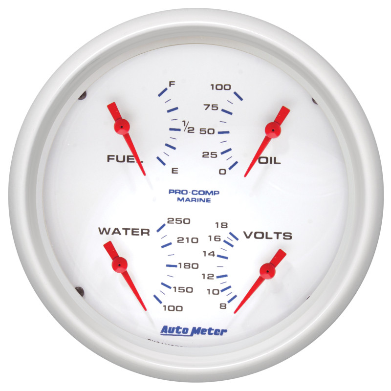 Autometer Marine White 5in Gauge Quad - 200705 Photo - Primary