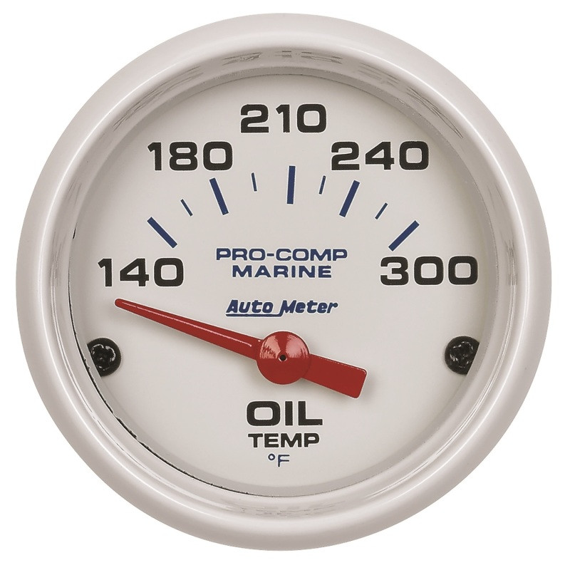 Autometer Marine White Ultra-Lite 2-1/16in Electric Oil Temperature Gauge 140-300 Deg F - 200764