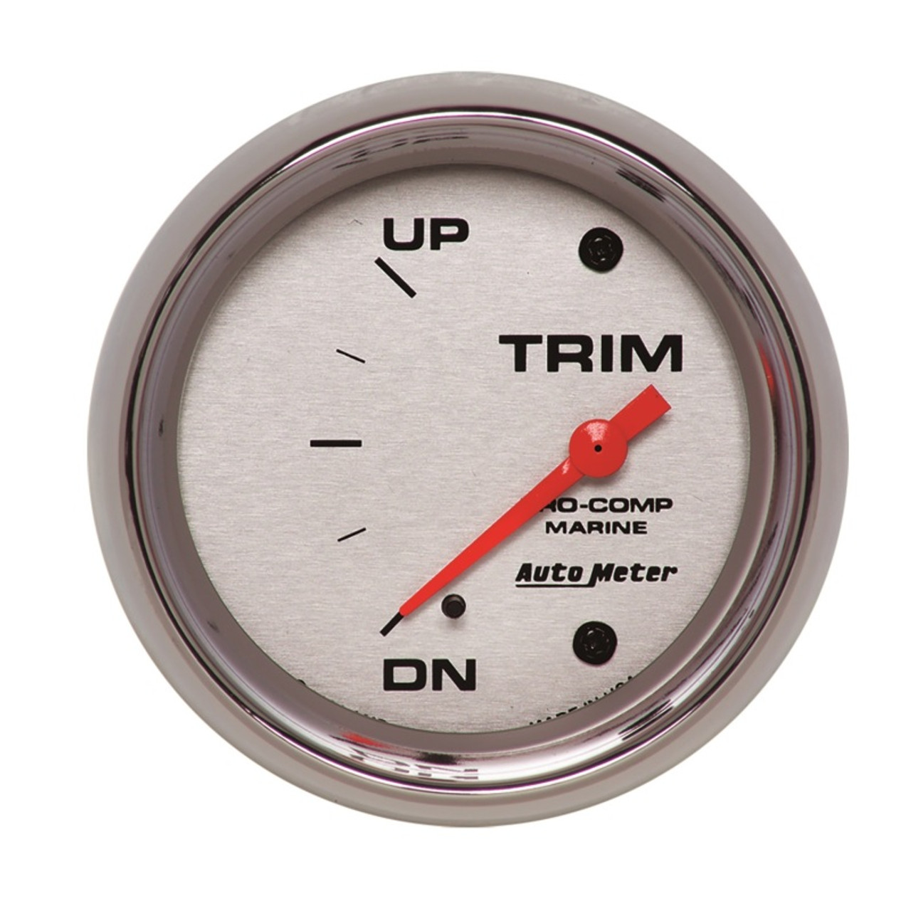 Autometer Marine Chrome Gauge 2-5/8in Electric Trim Level Gauge 0OHM Down - 90OHM Up - 200767-35