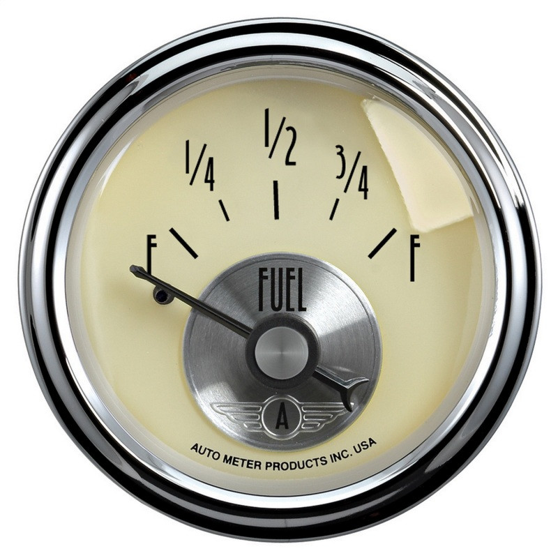 AutoMeter Gauge Fuel Level 2-1/16in. 240 Ohm(e) to 33 Ohm(f) Elec Prestige Antq. Ivory - 2017