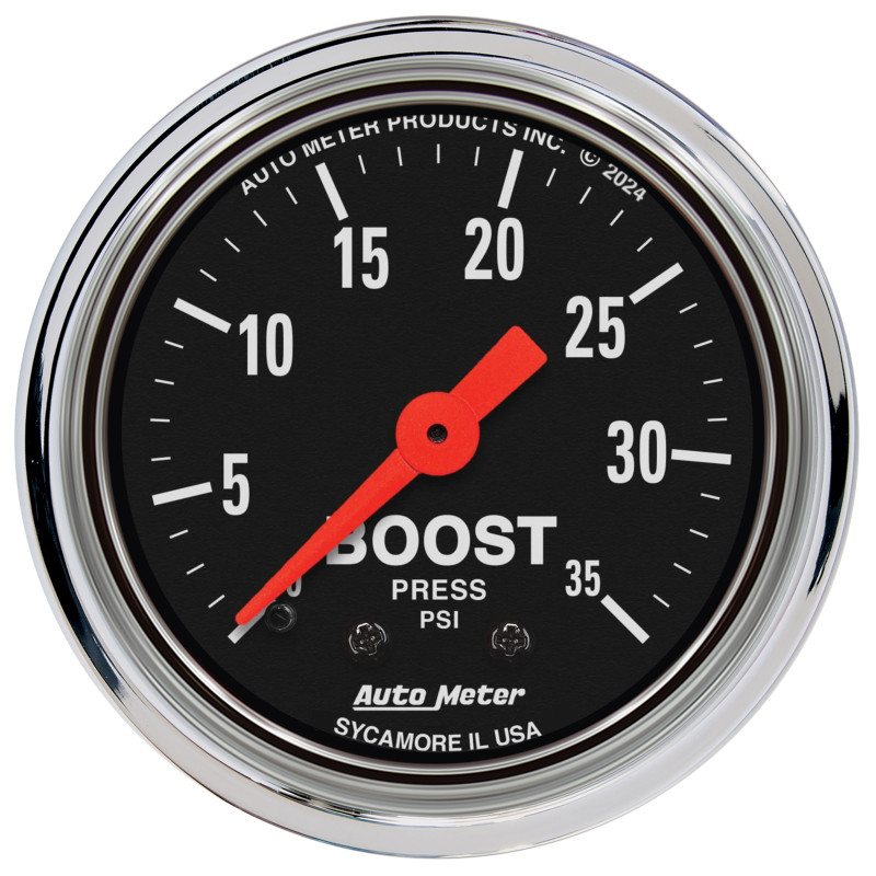 AutoMeter Gauge Boost 2-1/16in. 35 PSI Mechanical Traditional Chrome - 2404 Photo - Primary