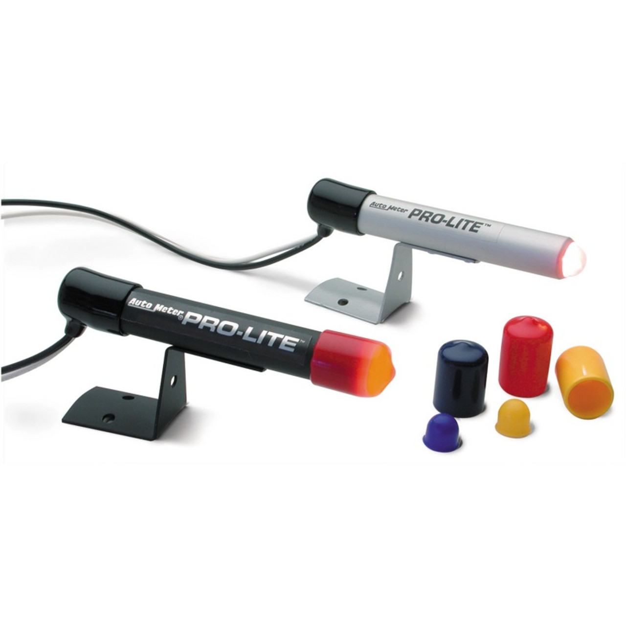 Autometer Mini Pro-Lite Warning Light (Silver Case / Red Bulb w/ Covers) - 3238