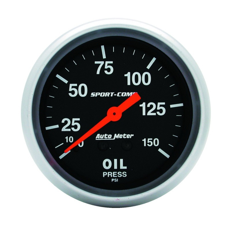 AutoMeter Gauge Oil Pressure 2-5/8in. 150PSI Mechanical Sport-Comp - 3423