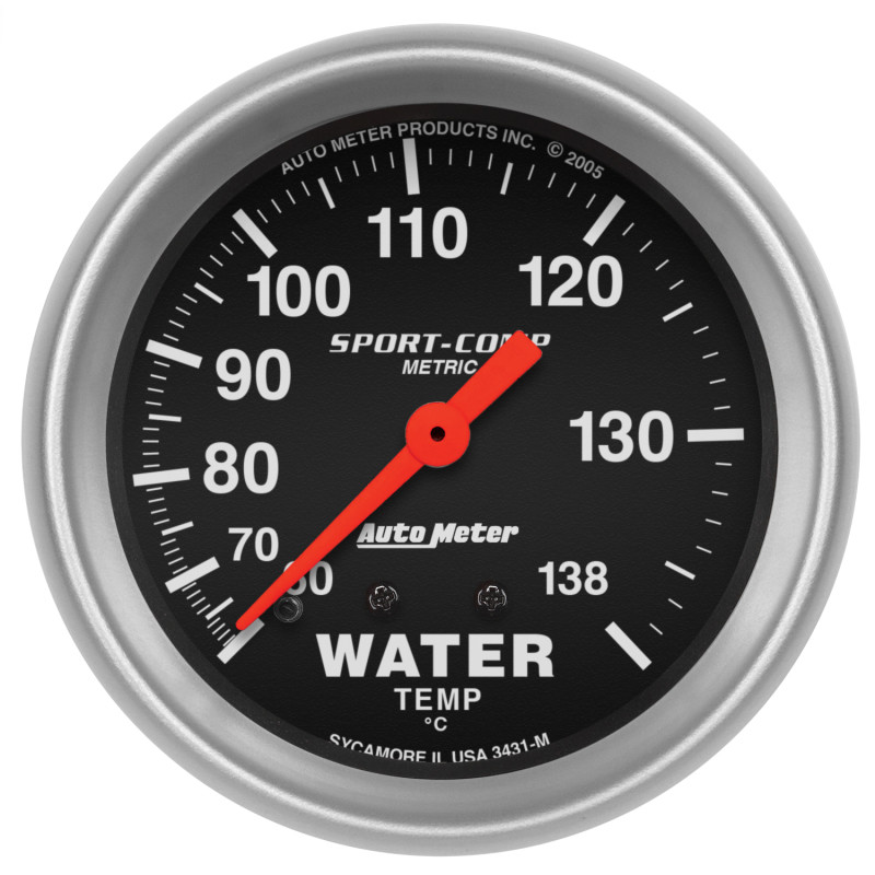 Autometer 2-5/8in 60-140 Degree C Mechanical Water Temperature Sport-Comp Gauge - 3431-M