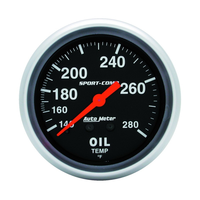 Autometer Sport-Comp 66.7mm 140-280 Degree F PSI Mechanical Oil Temperature Gauge - 3441