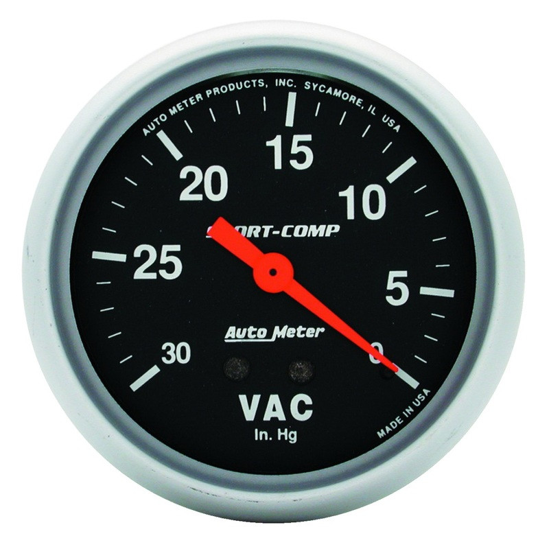 AutoMeter Gauge Vacuum 2-5/8in. 30Inhg Mechanical Sport-Comp - 3484