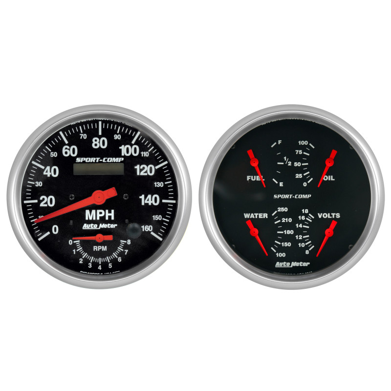 Autometer Sport-Comp Quad & Tach/Speedo 5in. - 2 Pc. - 3505 Photo - Primary
