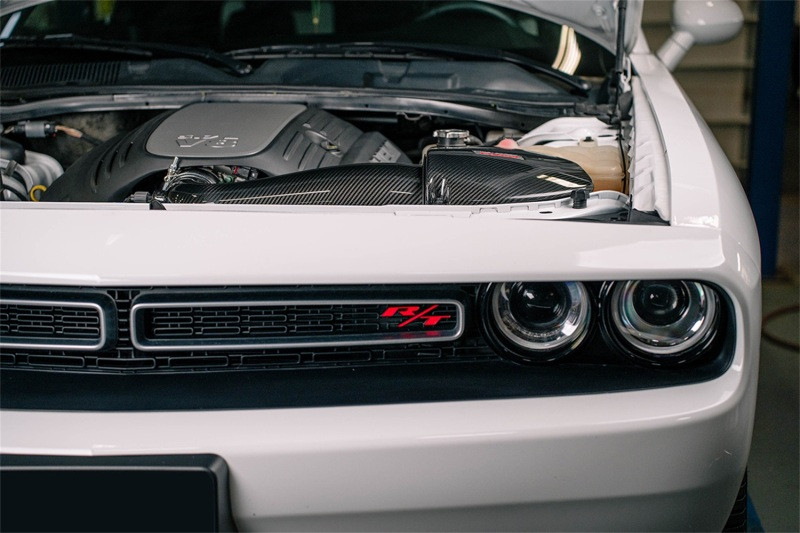 Corsa 11-23 Dodge Challenger/Charger 5.7L V8 Carbon Fiber Open Element Air Intake - Dry - 44017D Photo - Mounted