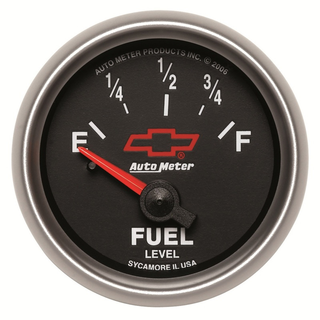 Autometer GM Bowtie Black 2-1/16 Fuel Level, 0-90 , Air-Core 8-18V - 3613-00406