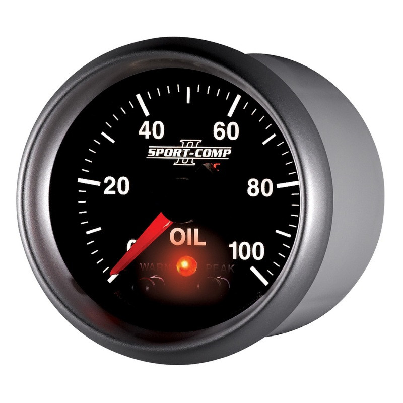 Autometer Sport-Comp II 52.4mm 0-100 PSI Oil Pressure Peak & Warn w/ Electronic Control Gauge - 3652