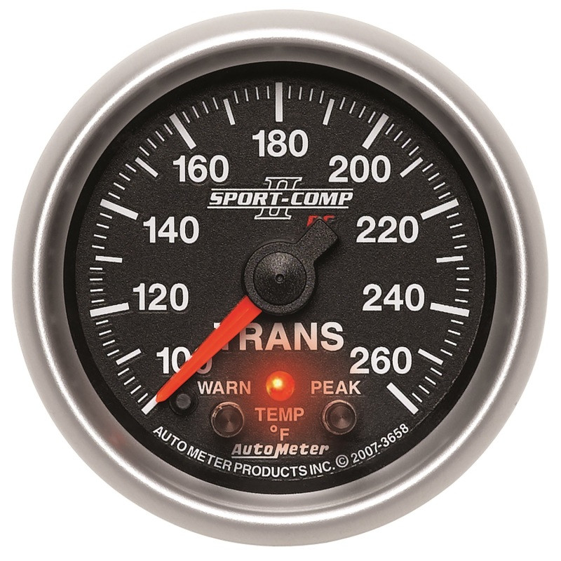 Autometer Elite 52.4mm 100-260F Transmission Temprature Peak & Warn w/ Electronic Control Gauge - 3658