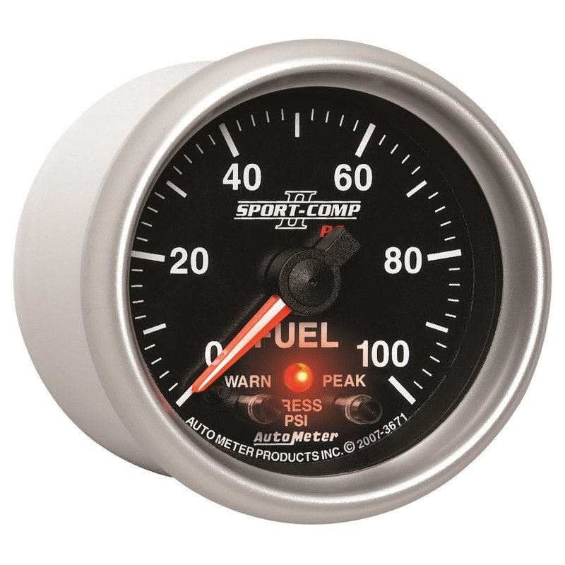 Autometer Sport-Comp II 52mm 0-100 PSI Fuel Pressure Gauge - 3671