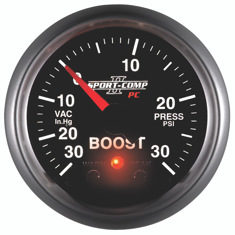 Autometer Sport-Comp II 52mm 30 IN HG / 30 PSI Electronic Boost/Vacuum Gauge - 3677