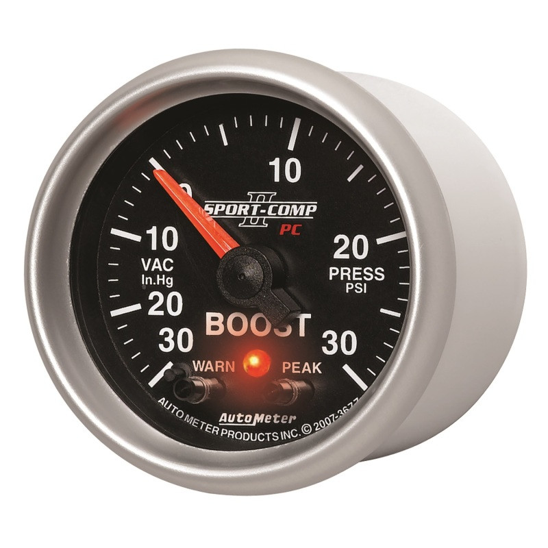Autometer Sport-Comp II 52mm 30 IN HG / 30 PSI Electronic Boost/Vacuum Gauge - 3677