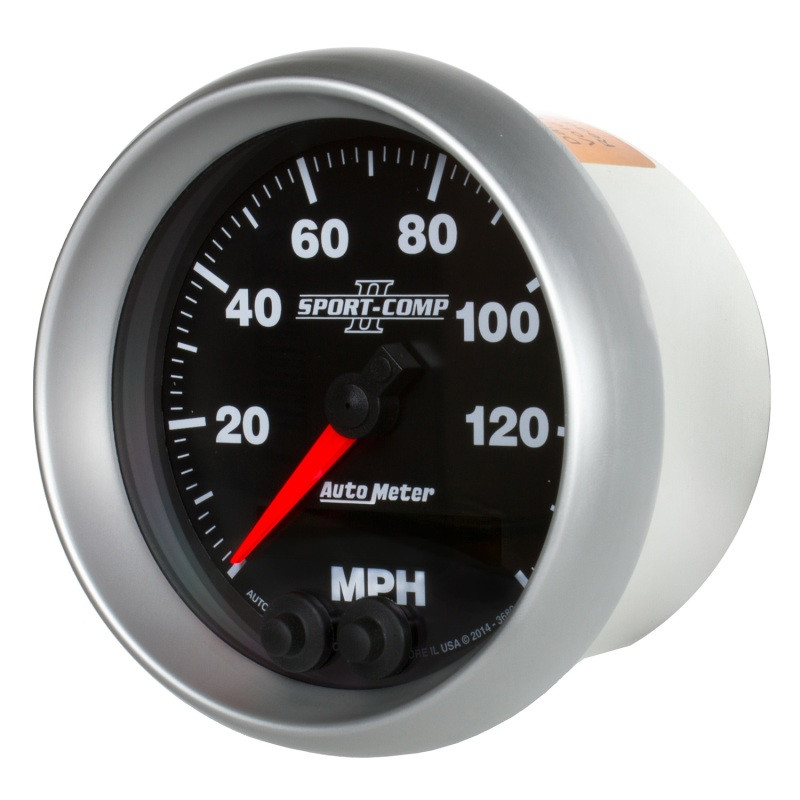 Autometer Sport-Comp II 3-3/8in 0-140MPH In-Dash Electronic GPS Programmable Speedometer - 3680