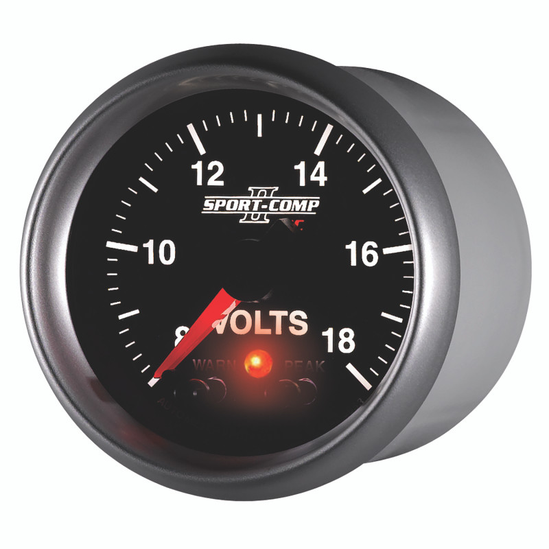 Autometer Sport-Comp II 2-1/16in Digital Voltometer Gauge - 18V - 3683