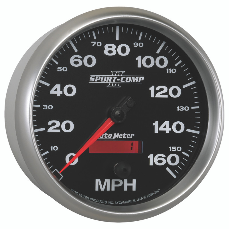 Autometer Sport-Comp II 5 inch 0-160MPH Electronic Programmable Speedometer - 3689